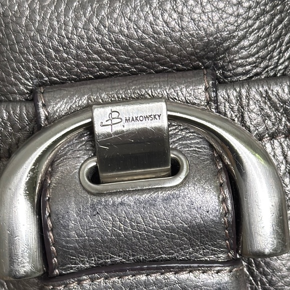 B. Makowsky Silver Crossbody Bag with Adjustable Strap - Picture 2 of 16